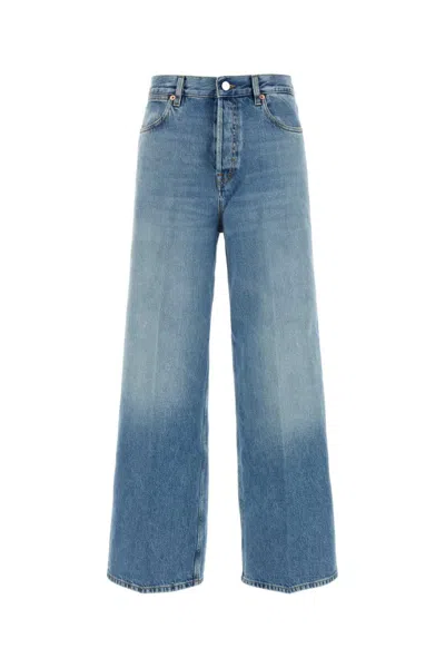 GUCCI SKY BLUE WIDE-LEG DENIM JEANS