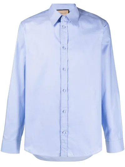 Gucci Skyblue Box Shirt For Men In Blue