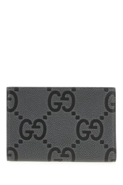 Gucci Slate Leather Crossbody Bag In Grigio