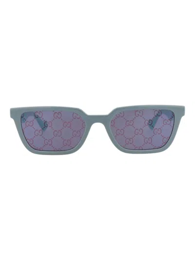 Gucci Sleek Injection Square/rectangle Men's Sunglasses In Blue