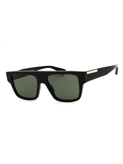 Gucci Sleek Rectangular Men's Sunglasses In Black