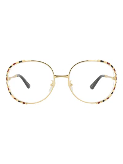 Gucci Sleek Round/oval Women's Eyeglasses In Gold