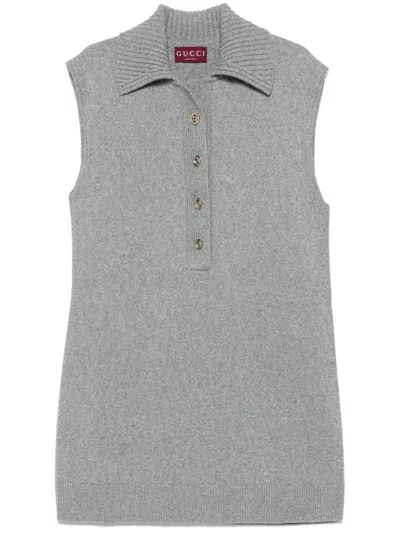 Gucci Sleeveless Mini Dress In Grey