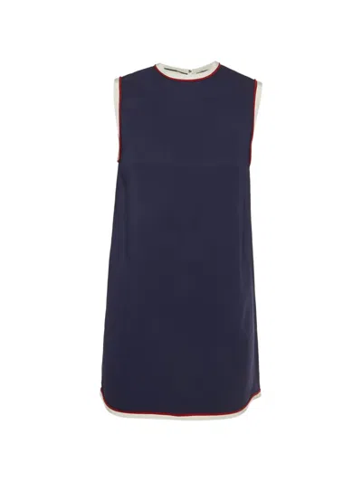 Pre-owned Gucci Sleeveless Tunic Mini Dress In Blue