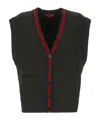 Gucci Sleeveless Vest Cardigan In Green