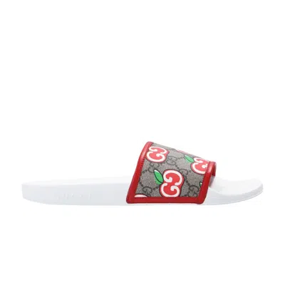 Pre-owned Gucci Slide 'apple Logo' | White | Men's Size 4