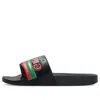 Gucci Original  Embossed Slides In Black