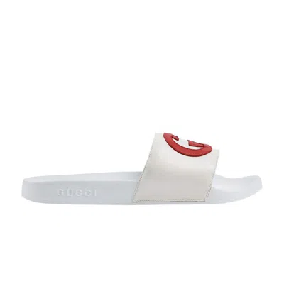 Pre-owned Gucci Slide 'interlocking G - White'