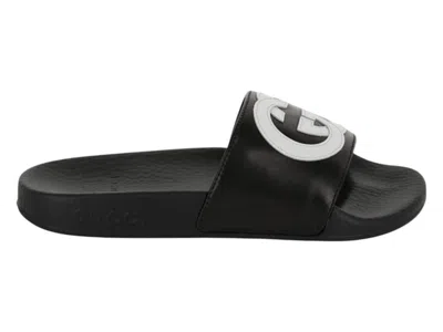 Pre-owned Gucci Slide Interlocking G (kids) Sneakers In Black/white