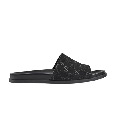Pre-owned Gucci Slide Sandal 'engraved Gg Monogram - Black' | Men's Size 5