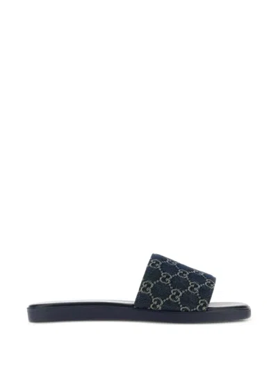 Gucci Slide Sandals In Blue