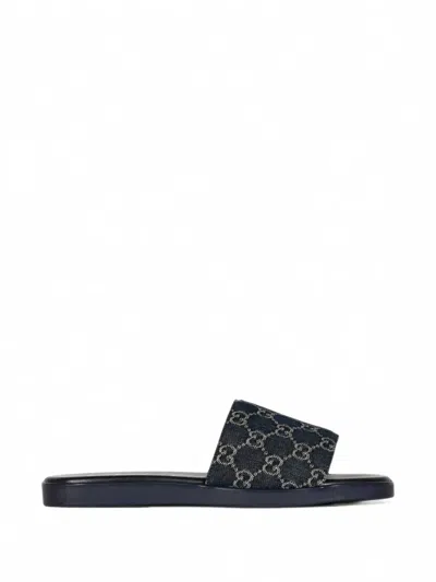 Gucci Slide Sandals In Blue