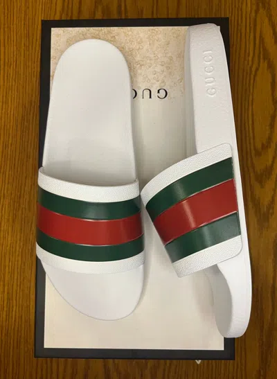 Pre-owned Gucci Slide (white)