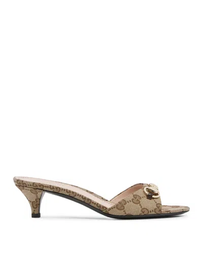 Gucci Slider Sandal With Hook In Neutral