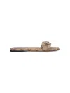 Gucci Women Gg Canvas Flat Sandals In Neutral