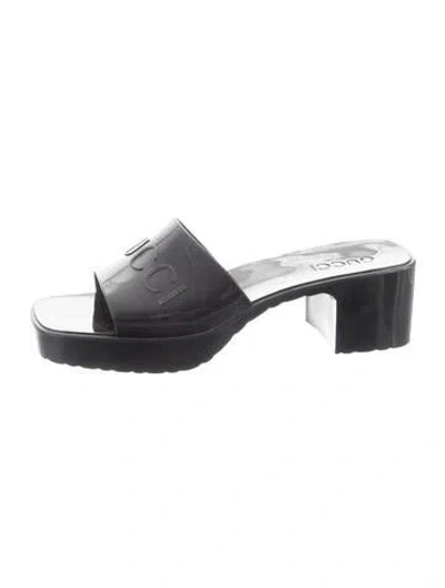 Pre-owned Gucci Slides In Black