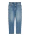 Gucci Straight Leg Faded Effect Five Pocket Trousers In Blue