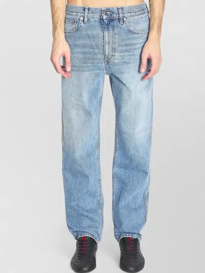 Gucci Slim Fit Denim Trousers Five Pocket In Blue