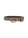 Gucci Gg Marmont Thin Belt In Neutral