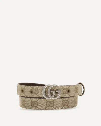 Gucci Slim Gg Marmont Belt In Brown