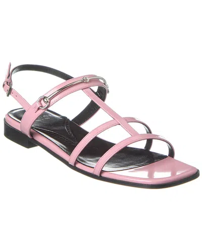 Gucci Slim Horsebit Leather Sandal In Pink