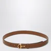 Gucci Slim Leather-colored Belt With Half Buckle Women