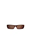 Gucci Slim Rect Rectangle-frame Sunglasses In Brown