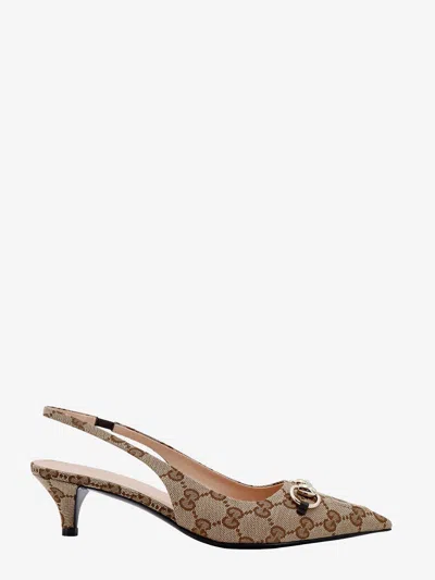 Gucci Women Slingback Collection With Horse Hook In Neutral