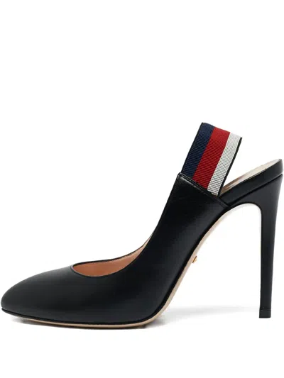 Pre-owned Gucci Slingback Leather Pumps In Black