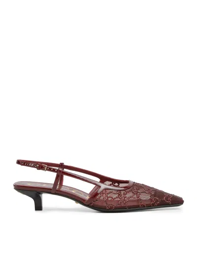 GUCCI SLINGBACK PUMPS WITH GG CRYSTALS