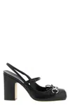 Gucci Leather Pumps With Metal Horsebit Detail In Black