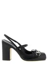 Gucci Leather Pumps With Metal Horsebit Detail In Black