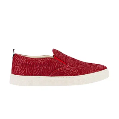 Pre-owned Gucci Slip-on 'rhombus - Red' | Men's Size 8