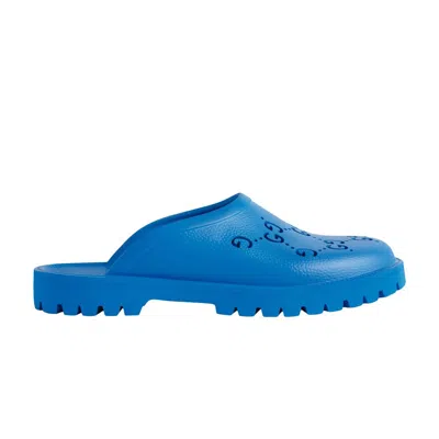 Pre-owned Gucci Slip On Sandal 'bright Blue' | Men's Size 10.5