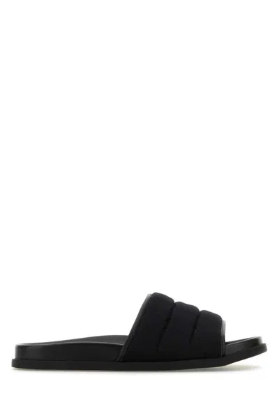 Gucci Gg-patterned Padded Slide Sandals In Black