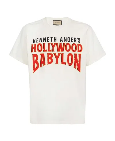 Gucci Slogan-print Short-sleeved T-shirt In White