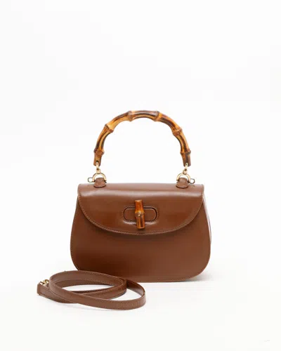 Gucci Small Bamboo 1947 Bag In Beige Ebony+brown Sugar