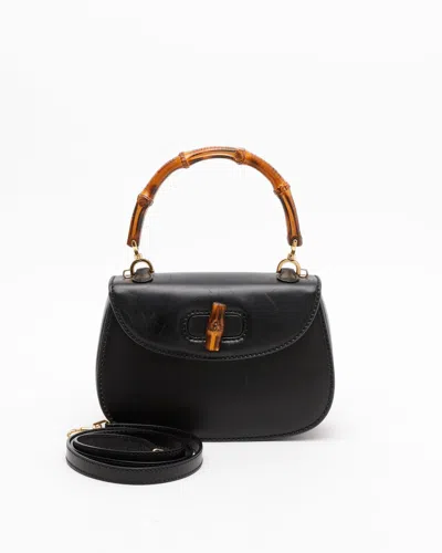 Gucci Bamboo 1947 Small Top Handle Bag In Black