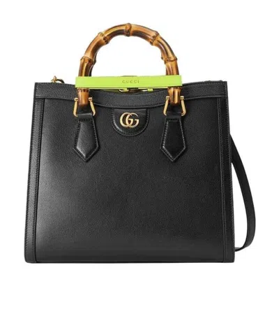 Gucci Small Bamboo-handle Tote Bag In Black