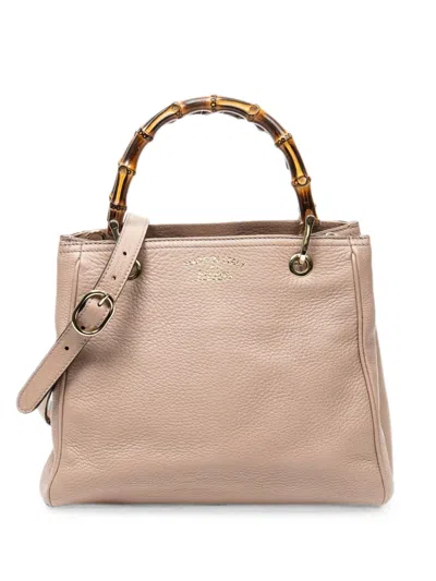 Pre-owned Gucci Small Bamboo Shopper Tote Bag In Pink