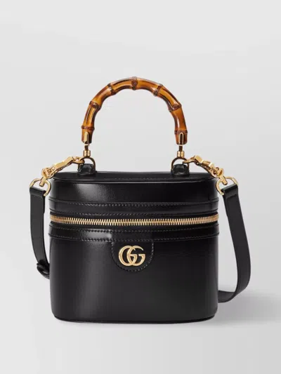 Gucci Small Bamboo Shoulder Bag In Black