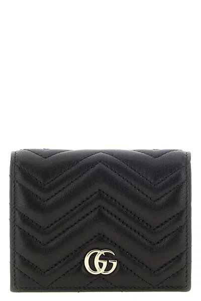 Gucci Small Black 'gg Marmont' Wallet In Schwarz