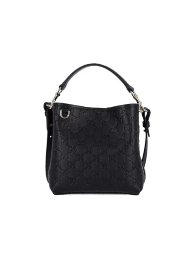 GUCCI SMALL BUCKET BAG "GG EMBLEM"