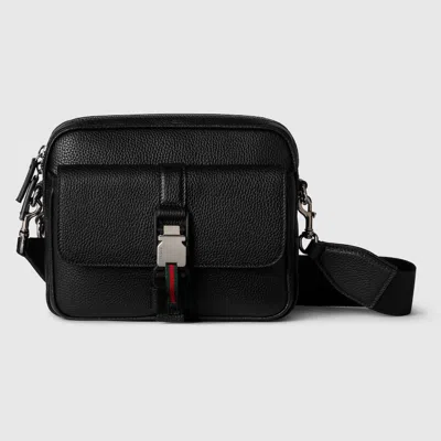 Gucci Small Crossbody Bag With Web In Black