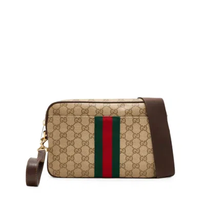 Gucci Small Crossbody Bag With Web In Brown