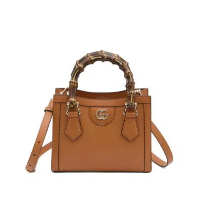 Gucci Small Diana Bamboo-handle Tote Bag In Brown