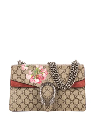 Pre-owned Gucci Small Dionysus Blooms Floral-print Shoulder Bag In Neutral