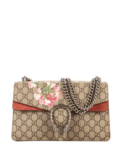 Pre-owned Gucci Small Dionysus Blooms Shoulder Bag In Neutral