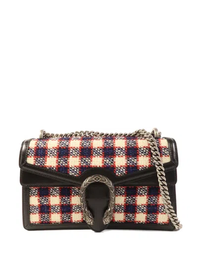 Pre-owned Gucci Small Dionysus Check-pattern Shoulder Bag In Neutral