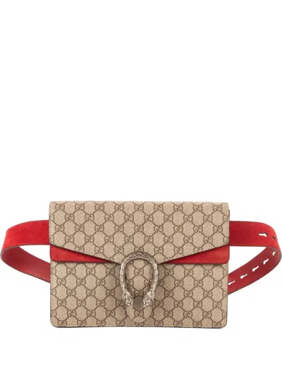 Pre-owned Gucci Small Dionysus Gg Supreme Belt Bag In Neutral